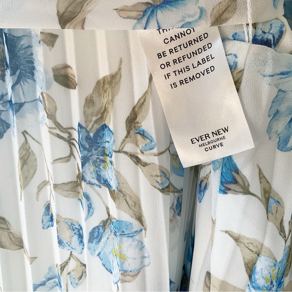 Ever New Blaire Curve Pleated Midi Dress in White Floral Size 18 NWT - Picture 7 of 14